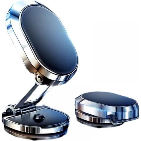 Support Magnétique Pour Téléphone - Rotation 360° - Bras Rétractable et Pliable - Alliage Zn + ABS - Pour Tableau De Bord - Compatible Tous Smartphones 4 À 7 Pouces - 1 Pièce (1/5)