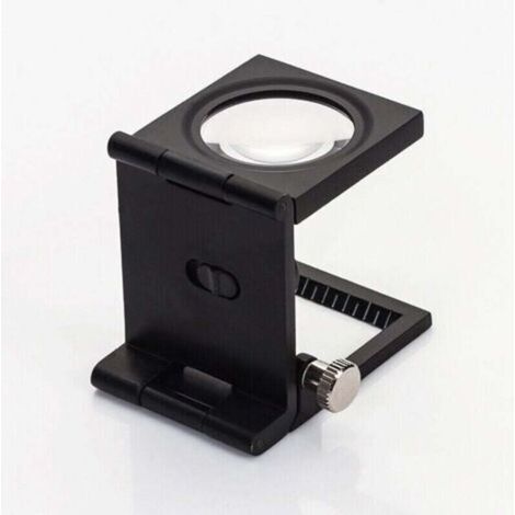 Mini Trois Loupe d'Écran Pliable 10X Loupe en Alliage de Zinc avec Échelle pour Outil de Bijoux Optique Textile 28mm (1/5)