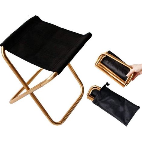 Tabouret pliant de camping portable avec sac, petit tabouret pliant léger en aluminium, mini tabouret pliant compact et ultra-léger pour le jardin et la plage (1/5)
