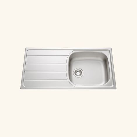 Cuisissimo – Évier inox lisse 100x50 cm – Évier encastrable 1 bac réversible – Bonde et siphon inclus – Pour meuble sous évier 60 cm minimum