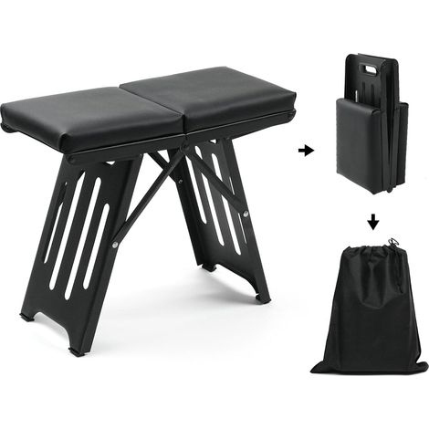 Tabouret pliant avec poignée, chaise pliante, tabouret de bar pliant pour adultes, tabouret pliant avec pieds antidérapants, robuste et portable, idéal pour une utilisation intérieure et extérieure, c (1/5)