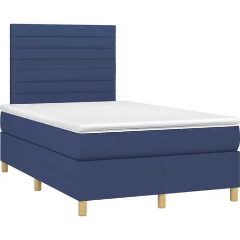 Maison Exclusive - Sommier à lattes de lit avec matelas bleu 120x190 cm tissu (1/5)
