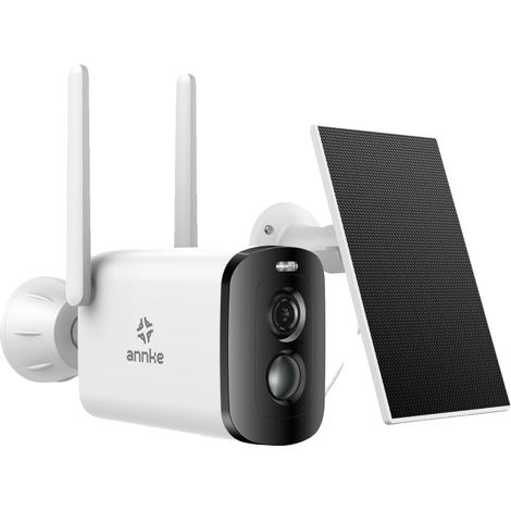 Caméra de sécurité sans fil, résolution 4MP, batterie rechargeable de 5200mAh, connectivité WiFi, indice d'étanchéité IP66, vision nocturne en couleur (1/5)