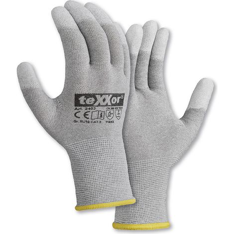 teXXor® Strickhandschuhe ESD 1, Grau/ Weiß (1/4)