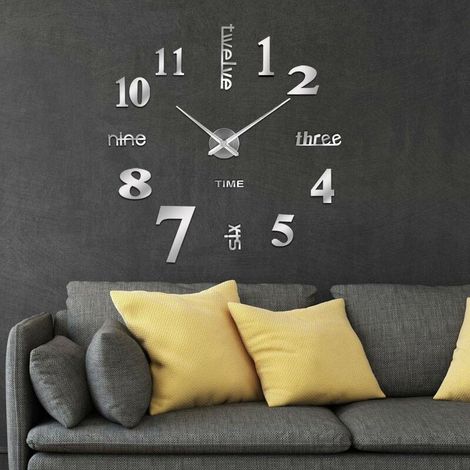 DIY Wall Clocks, DIY 3D Wall Clocks Mute DIY Large Wall Clock 3D Wall Clock Modern Design Acrylic Wall Clocks Wall Stickers Home Decor Clocks for Office Living Room Bedroom Decoration Items Quartz Clo (1/5)