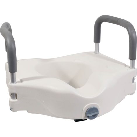 Siège de toilette surélevé en plastique blanc Senator avec bras - hauteur 16 cm