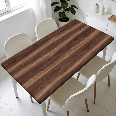 Housse de table élastique 120x80 cm lavable, imperméable, avec élastique, aspect bois