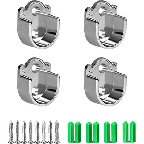 YMYNY Supports de tringle de suspension ronds en alliage de zinc, supports de tube de placard en forme de U (25 mm) (1/3)