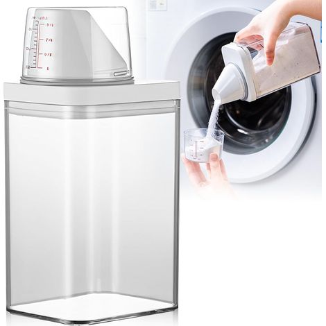 Distributeur de détergent 1100 ml - Boîte de rangement en poudre -détergent liquide et adoucissant (1/5)