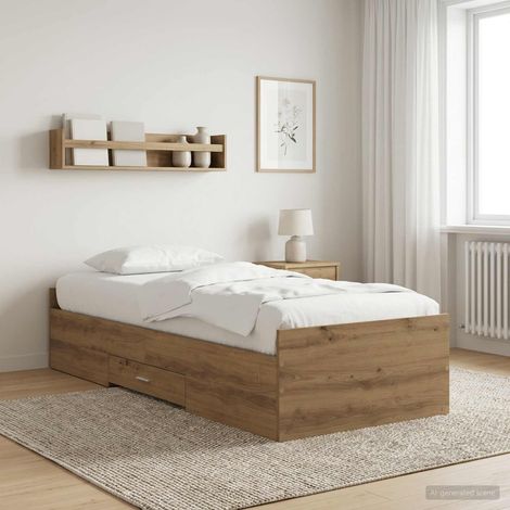 Teenpull – Bettgestell mit Stauraum Kunsthandwerk Eiche 80 x 200 cm (1/5)