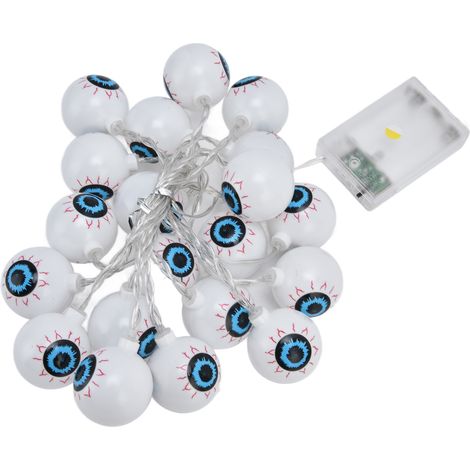 3 m lange Lichterkette mit 20 LED-Geisteraugen für Halloween, zwei Modi, für drinnen und draußen, gruselige Partys, Haus und Garten (Batterien nicht enthalten) – 3 m, 20 blinkende + dauerhaft leuchten (1/5)
