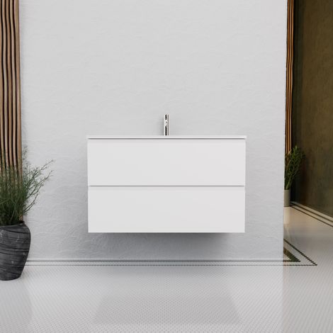 Inda - Mobile bagno L.100 con lavabo lucido / Bianco opaco 2