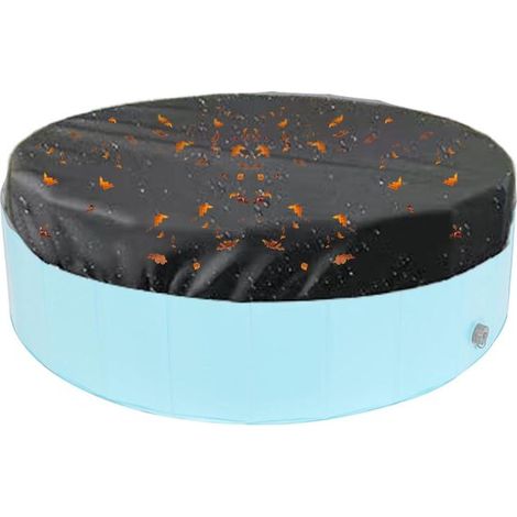 Couvercle de piscine rond pliable - Tissu Oxford - Cordon de serrage - Étanche et anti-poussière - Noir - Protection de baignoire (1/5)