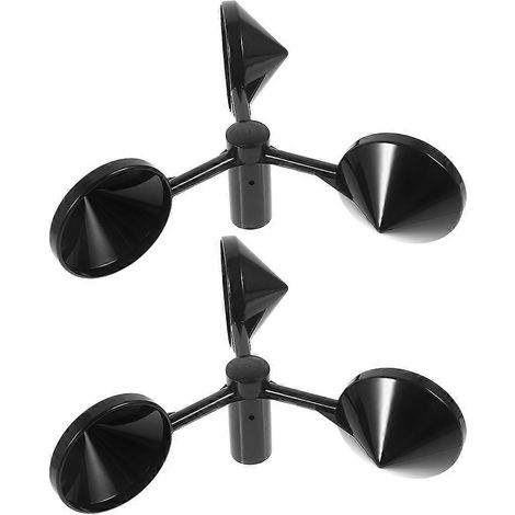 Anémomètre portatif avec coupelle à vent, dimensions 15,00 x 15,00 x 6,20 cm, matériau ABS noir, bonne stabilité, lot de 2. (1/5)