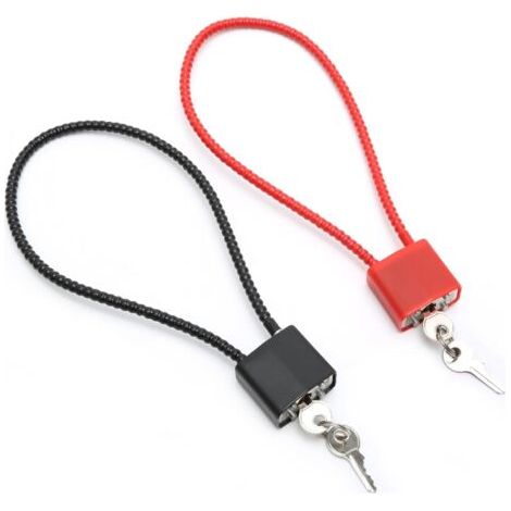 Lot de 2 Cadenas en Corde d'acier avec Clés, Cadenas Câble à Clé à Longue Manille, Cadenas à Câble pour Valise, Portail, Vélo, Casier College (1/5)