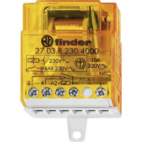 Relè a impulso Incasso Finder 27.06.8.230.4000 2 NA 230 V/AC 10 A 2300 VA 1 pz.