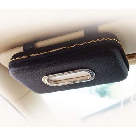 Porta fazzoletti per auto, porta tovaglioli per aletta parasole, porta fazzoletti per aletta parasole, scatola di fazzoletti di lusso realizzata in pelle PU per (1/5)