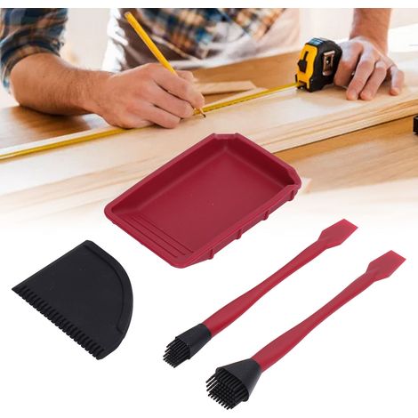 Pinceau en silicone HUOTO, pinceau en caoutchouc souple, pinceau à colle pour le travail du bois, pinceau en latex, pinceau pour bois massif, pinceau à colle blanche (1/5)