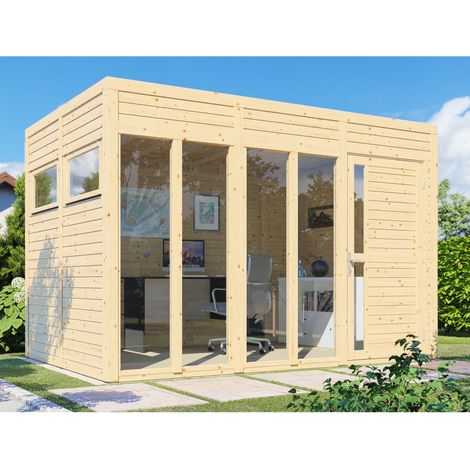 Studio de jardin bois Bertilo Cubus 3 19mm avec plancher 7,65m² naturel