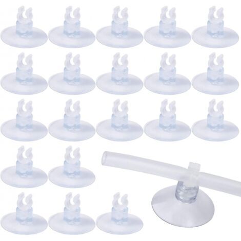 Ventouses transparentes pour Aquarium, 20 pièces, ventouses d'aquarium de 5mm avec pinces de support de Tube