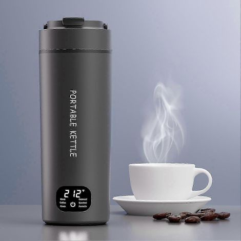 Bouilloire de voyage à double tension, 450 ml, acier inoxydable 316, écran LCD, 6 préréglages de température, arrêt automatique. (1/5)