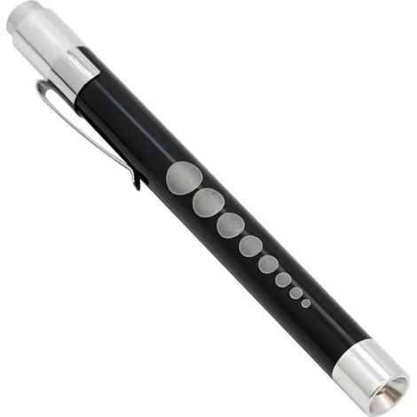 (Noir - Pointe concave - Lumière jaune) Mini lampe stylo médicale - Lampe torche LED portable - Convient aux médecins et aux infirmières pour le diagnostic (1/2)