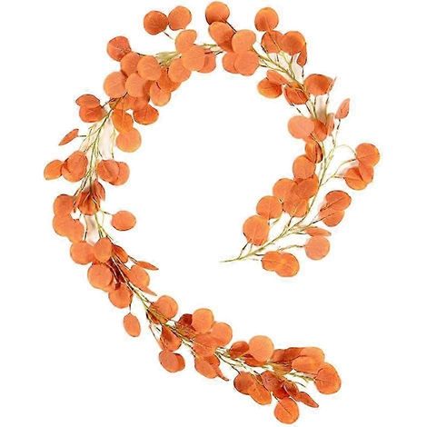 Guirlande artificielle de feuilles vertes décoratives-Orange (1/5)