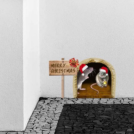 Lustiger Wanddeko-Aufkleber „Mausloch“ für Wohn- und Schlafzimmer – DIY-Tier-Cartoon-Wandtattoo (1/3)