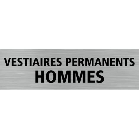 Pictogramme VESTIAIRES PERMANENTS HOMMES (Q0428).- Adhésif aspect aluminium brossé - (1/5)