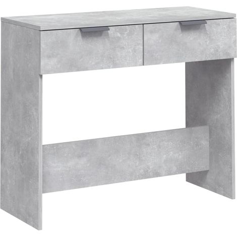 Table console，Table d'appoint，Bout de canapé，Meuble d'entrée Gris béton 90x36x75 cm Bois d'ingénierie