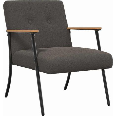 Chaise d’accueil ergonomique en tissu texturé gris foncé – Siège de réception moderne, confortable et élégant pour bureau ou espace professionnel (1/5)