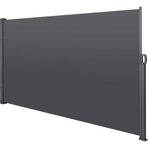 Store latéral rétractable pour balcon, jardin et terrasse, brise-vue, pare-vent, protection solaire et pluie, 160 x 300 cm gris foncé CHICFURN (1/5)