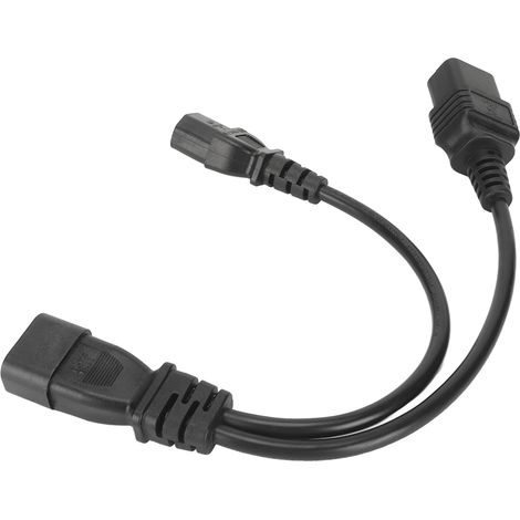 Câble d'alimentation IEC C14 vers C19 et C13, 32 cm, 10A 250V, pour serveurs et équipements réseau (1/5)