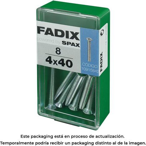 Caja de 8 unidades de tornillo métrico con cabeza plana M 4x40mm Fadix (1/3)