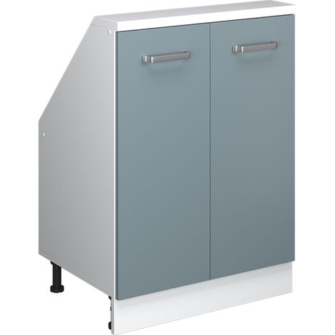Meuble sous pente R-Line, Bleu-gris/blanc, 60cm avec 2 portes, Vicco (1/5)