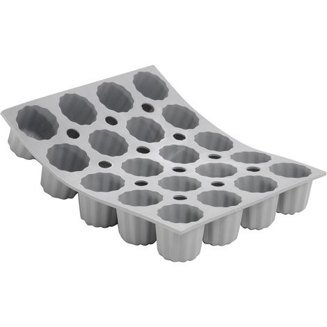 De Buyer - Moule pour 20 mini cannelés bordelais en silicone elastomoule (1/2)
