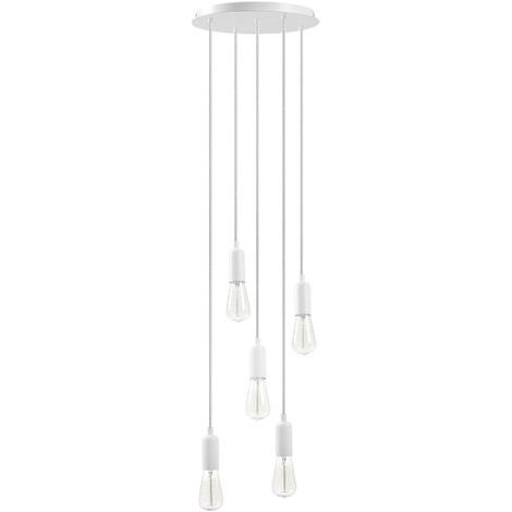 Suspension A TU ESTILO E27 5x60W Blanc (1/4)