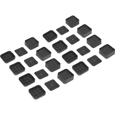 Ensemble de 8 rehausseurs de lit entièrement recouverts, antidérapants et empilables, pour meubles, meubles de rangement, machines à laver, tables et chaises. (1/5)