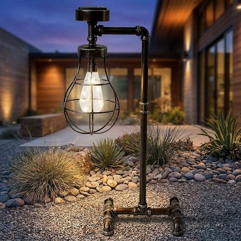 VINTAGE LED Solaire Lampe sur pied Patio Luminaire en fonte Véranda Spotlight (1/5)