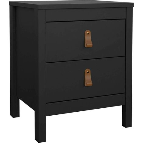 Dmora - Nachttisch Janette, Niedrige Kommode, Tisch, Multifunktionaler Nachttisch, 44x38 h54 cm, Schwarz