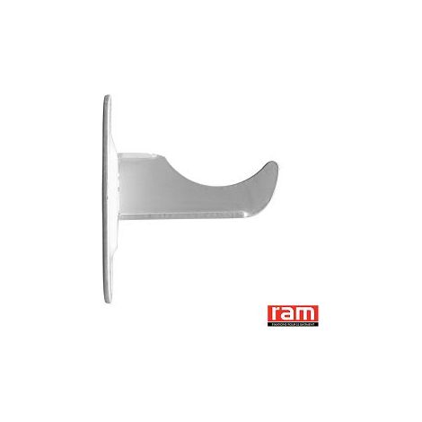 1 Radiatorvorhanghalterung verschraubt, Achse Länge 90 mm, weiß.