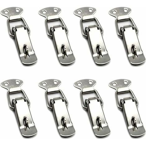 8 Pièces Fermeture a Levier Fermeture à Ressort Loquet Bascule Pour Coffre à Outils,Tiroir,Armoire et Coffre - 73mm avec Trou de Serrure (1/5)