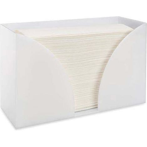 Distributeur de porte-essuie-tout de comptoir - Rangement en acrylique blanc pour cuisine ou salle de bain pour serviettes à main à plis multiples, pl (1/4)