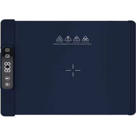 Planche à découper chauffante intelligente, coussin chauffant en silicone, 5 réglages de température, rangement enroulable (noir mat) (1/4)