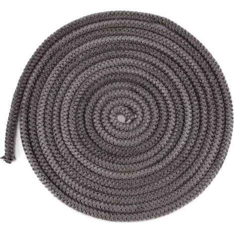 Cordon d'étanchéité, joint de remplacement pour porte de cheminée et de poêle, fibre de verre, gris foncé, 10 mm x 3 m (1/5)