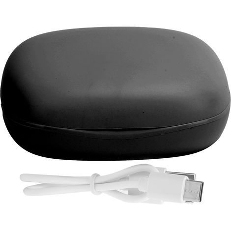 Écouteurs Bluetooth stéréo sans fil JS36 avec boîtier de charge à affichage de batterie, noir, idéal pour la musique. (1/5)
