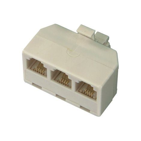Adaptador telefonico Macho a Hembra triple 6P4C.