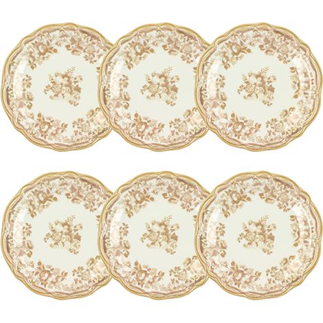 Lot de 6 assiettes à dessert en grès 20cm, FAUSTINE