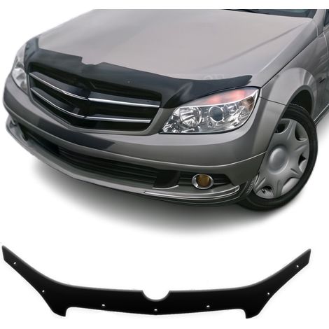 Deflecteurs d'air capot de voiture Protection pour Mercedes C Klasse 2007-2014 Acrylique foncé Noir (1/5)