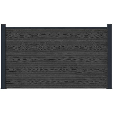 vidaXL Fence Panel WPC and Aluminium Black